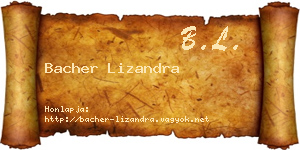 Bacher Lizandra névjegykártya